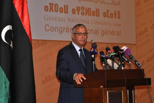 Ali Zeidan lors d'une conférence de presse au Cngrès général libyen le 14 octobre 2012 à Tripoli. (Photo/ Asahi Shimbun / Getty Images)