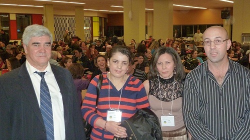 De gauche à droite: le ministre (LZ), la directrice de l'administration (Karima Belaid), la directrice de la culture et de la langue (Nadia Chila) et le directeur des relations/communications (Kamal serbouh).PH/Siwel