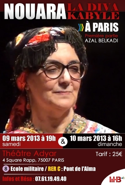 Nouara : la Diva kabyle est de retour à Paris les 9 et 10 mars 2013