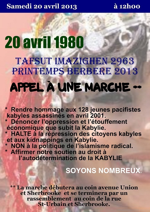 Tafsut Imazighen à Montréal : Marche, conférence et spectacles au menu