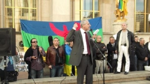 M. Ferhat Mehenni, hier lors du rassemblement au Trocadéro de Paris. Ph/FB