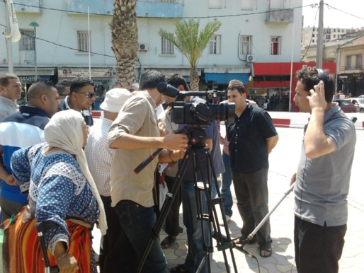 Le tournage du reportage sur les islamistes, aujourd'hui dans les rues de Tizi-Ouzou. (PH/DR)