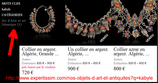 Scandale : Des experts français classent le bijou kabyle dans la catégorie "Art d'Asie et Art islamique"