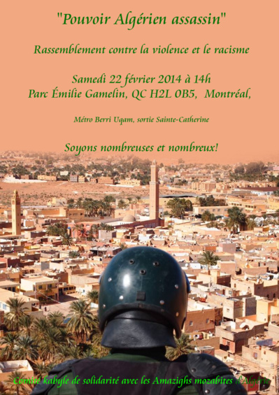 Solidarité avec le peuple mozabite : Un rassemblement de solidarité aura lieu le 22 février à Montréal