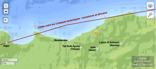 Kabylie : un séisme a secoué la région de Boumerdès (USGS)
