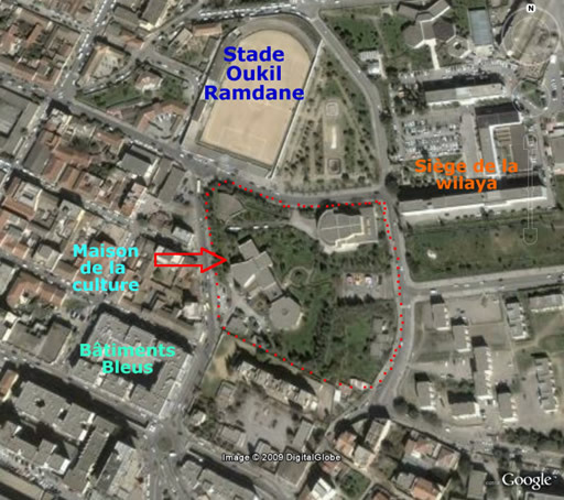 Vue aérienne de Tizi-Ouzou (PH/Google Maps)