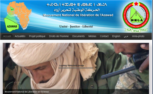 Capture d'écran du site officiel du MNLA (PH/DR) Capture d'écran du site officiel du MNLA (PH/DR)