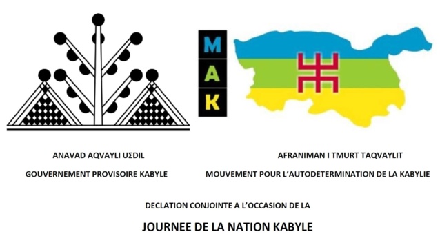 Journée de la Nation kabyle: Déclaration conjointe du MAK et de l'Anavad