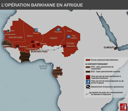 Le dispositif Berkhane en image ( Photo/RFI) Le dispositif Berkhane en image ( Photo/RFI)