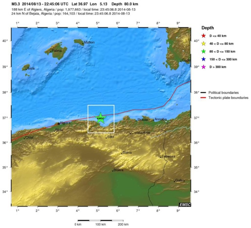 La terre a tremblé en Kabylie ce mercredi soir (actualisé)