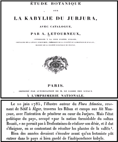 Téléchargement gratuits de livres anciens sur la Kabylie:  récit de voyage «A travers la Kabylie»  et «Étude botanique sur la Kabylie du Jurjura»,