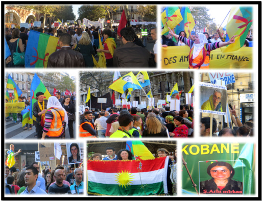 Manifestation à Paris pour Kobanê/ Le MAK et le Collectif des Amazighs en France solidaires avec les Kurdes Manifestation à Paris pour Kobanê/ Le MAK et le Collectif des Amazighs en France solidaires avec les Kurdes