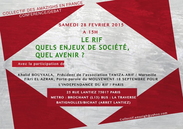 Conférence débat samedi 28 février à 15h / LE RIF : Quels enjeux de société, quel avenir ? Conférence débat samedi 28 février à 15h / LE RIF : Quels enjeux de société, quel avenir ?