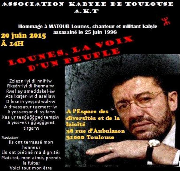 En hommage à Matoub Lounes, Ahmed Haddag va à la rencontre des kabyles de Toulouse