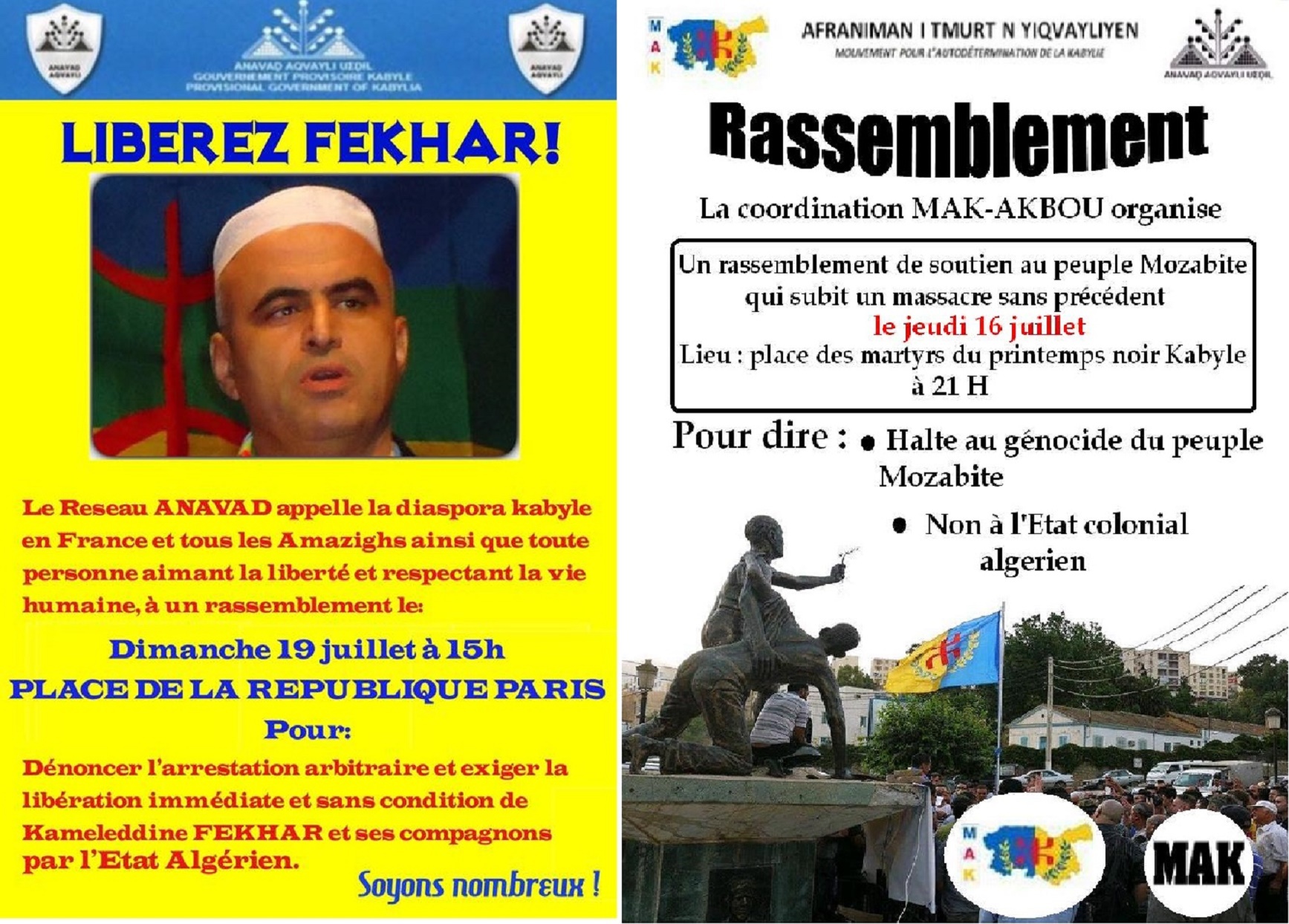 La justice algérienne accable les Mozabites des crimes dont ils sont victimes: Ils entament  une grève de la faim
