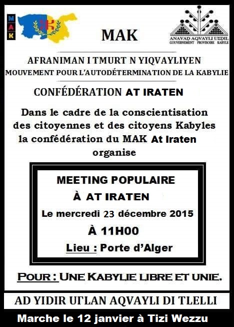 AT IRATEN:  Report du Meeting du MAK pour le mercredi 23 décembre 