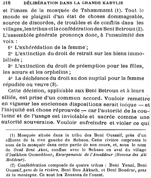 Extrait de la délibération telle que  recopiée en 1810.