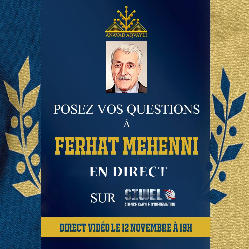 Ferhat Mehenni en direct ce soir pour un nouveau concept d'émission
