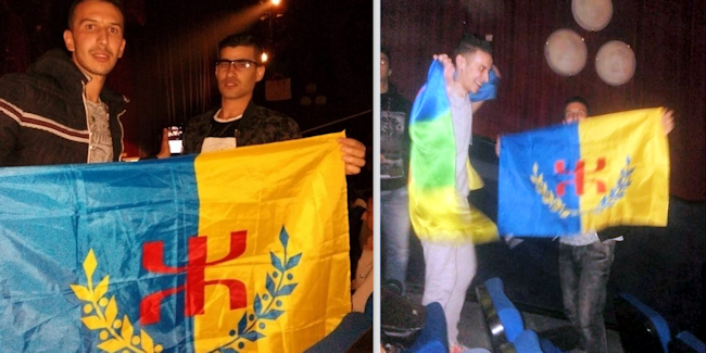 Ali Amrane et Tako évacuent deux militants pourchassés par la police pour détention du drapeau kabyle