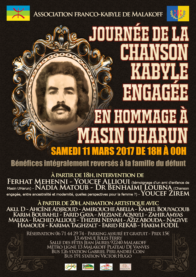 Agenda : grand hommage à Masin Uharun à Paris le 11 Mars