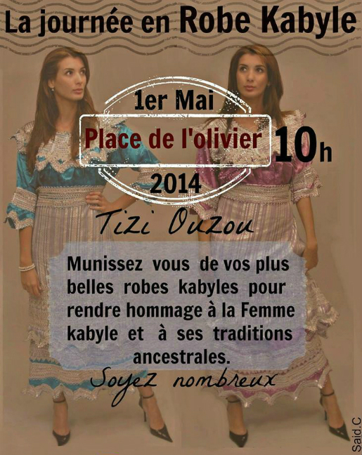 Affiche de la manifestation : "Journée en robe kabyle" (PH/DR)