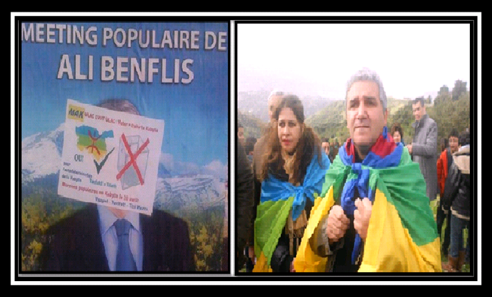 Cours de sa campagne pour le rejet des élections algériennes, le MAK a collé sur les visages de tous les candidats son affiche appelant au rejet des élections algériennes et pour un référundum sur l'autodétermination de la Kabylie