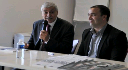 Samedi 26 avril 2014 à Mulhouse, Ferhat Mehenni à la conférence qu’il donnée sur invitation de l’association culturelle berbère de Mulhouse (PH/DR)