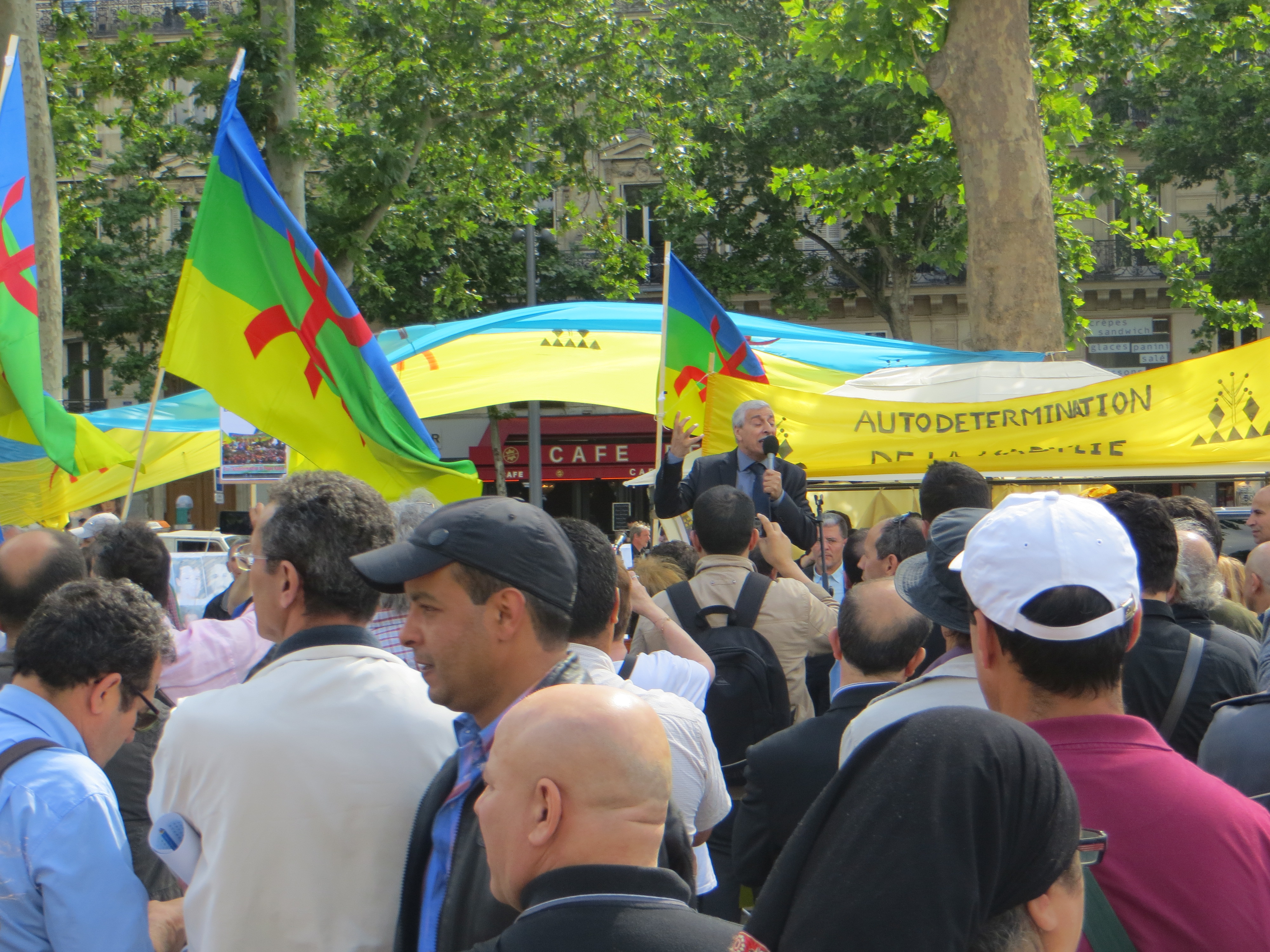 Ferhat Mehenni, Président du Gouvernement provisoire kabyle lors de son intervention le 14 juin, Journée instituée "Journée de la Nation", à la mémoire des victimes kabyles assassinés par le pouvoir algérien en l'honneur du peuple kabyle qui résiste ( PH/DR)
