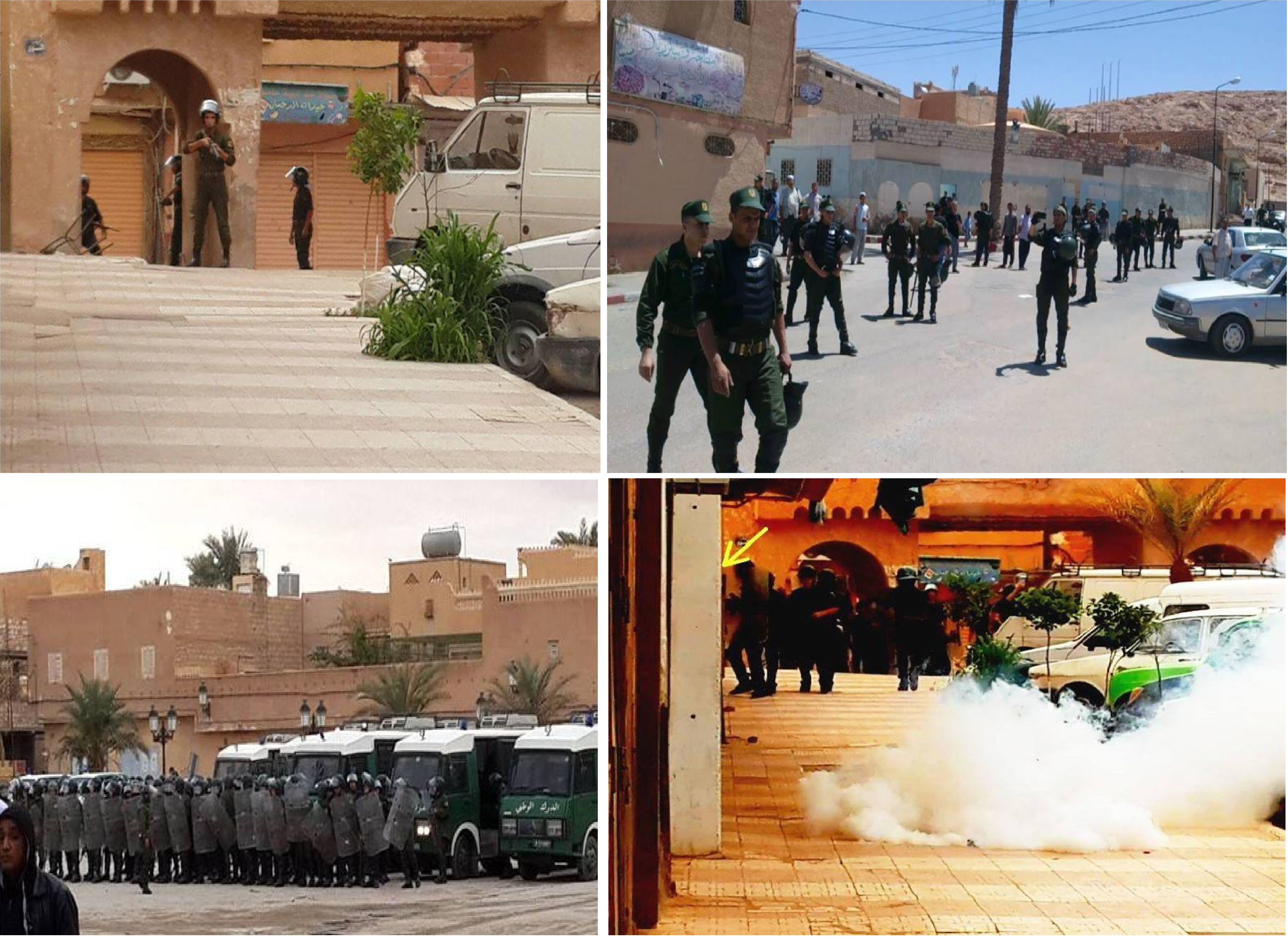 ce dispositif sécuriatire de gendarmes algériens n’est pas à Ghardaia pour sécuriser mais pour réprimer les victimes (PH/DR)