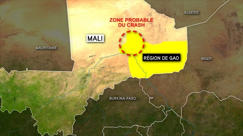 Zone probable du crash. PH/ITélé.