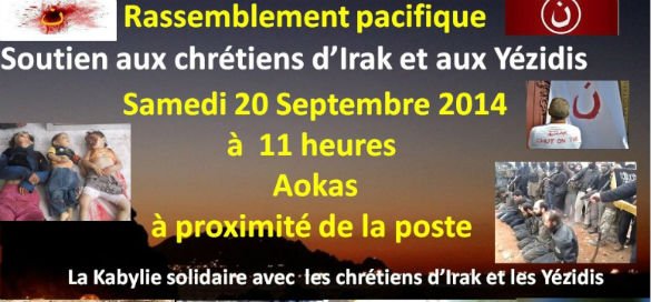 Kabylie : rassemblement de soutien aux chrétiens d’Irak et aux Yézidis