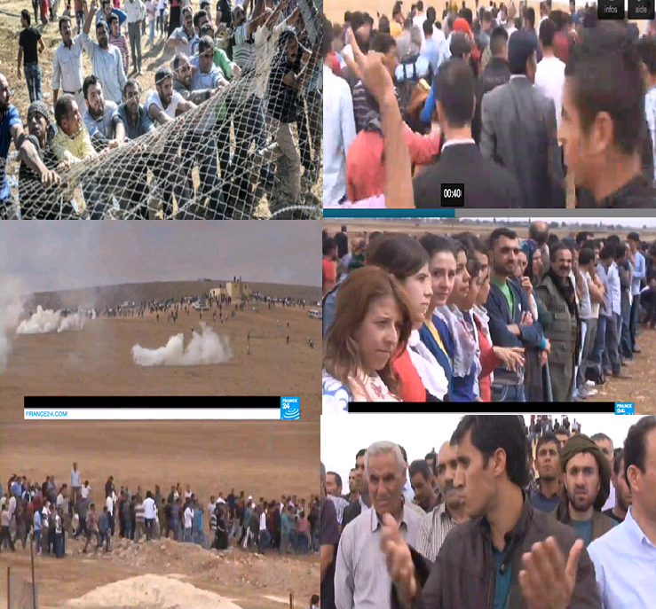Les kurdes de Turquie tentent de psser la frontière turque (PH/france24.fr)