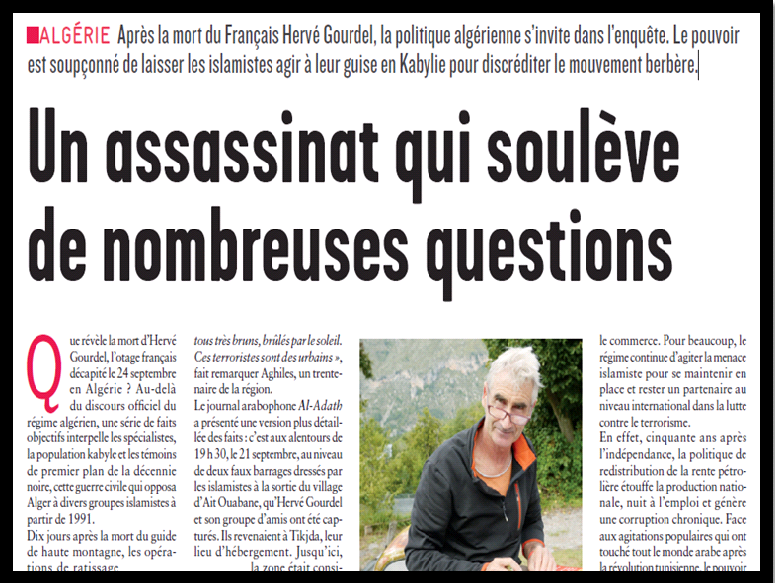 Que révèle la mort d’Hervé Gourdel, l’otage français décapité le 24 septembre en Algérie ?