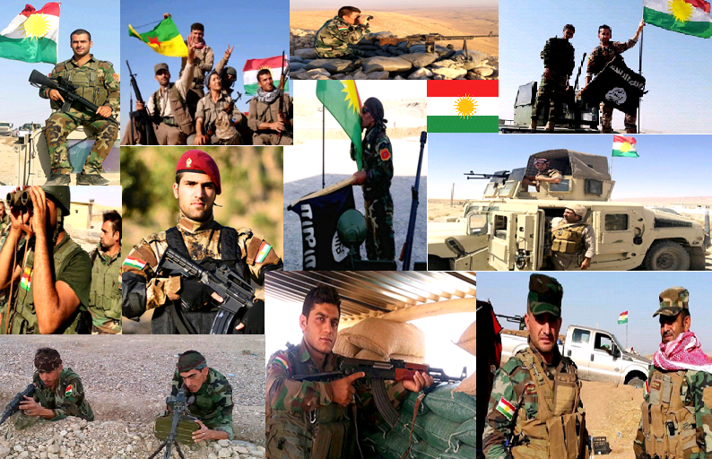 Les Peshmerga, combattants de l'armée du Kurdistan irakienne, sont eux aussi venus sauver les yézidis. Tous les kurdes ont convergé vers le mont Sinjar pour sauver les Yézidis (PH/DR)