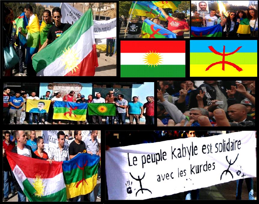 La Kabylie a manifesté son soutien au peuple Kurde à Akbou le 18 octobre. A Paris, les kabyles et les amazighs de la diaspora en France ont manifesté avec les Kurdes, le même jour (PH/DRà