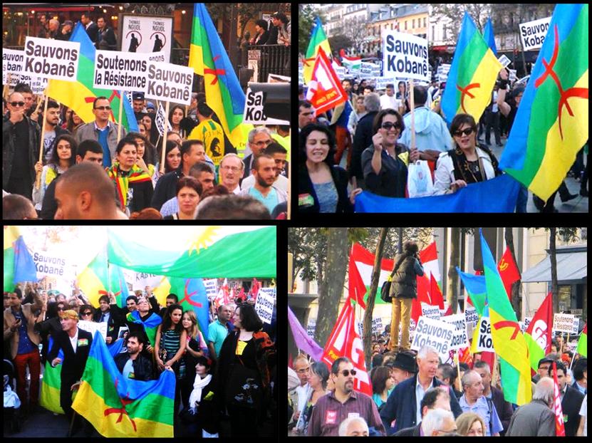Manifestation à Paris pour la Journée mondiale avec Kobanê : une belle réussite de solidarité