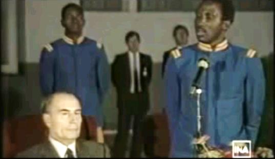 Extrait de la Vidéo en pièce jointe où Thomas sankar donne une magistrale leçon de morale à la Françafrique illustrée à cette époque par François Mitterrand (PH/DR)