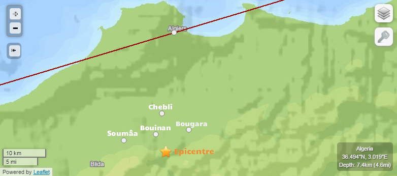 Localisation de l'épicentre du séisme (PH/USGS)
