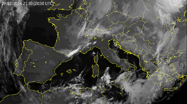 Carte météorlogique Infra-rouge du 29/12/2014 à 21h30 (PH/Meteo-Kabylie)