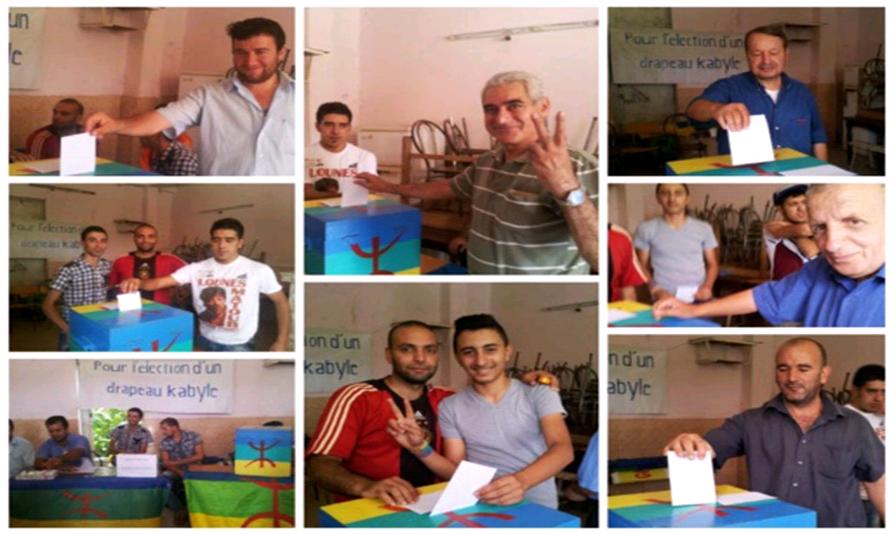 Ait Mislaine, le 25 juillet 2014, lors du vote pour l’élection du drapeau national Kabyle