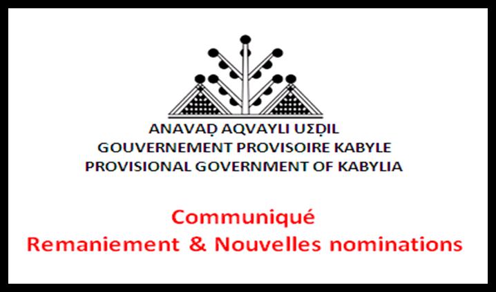 Gouvernement provisoire kabyle / Remaniements au sein de l'Anavad