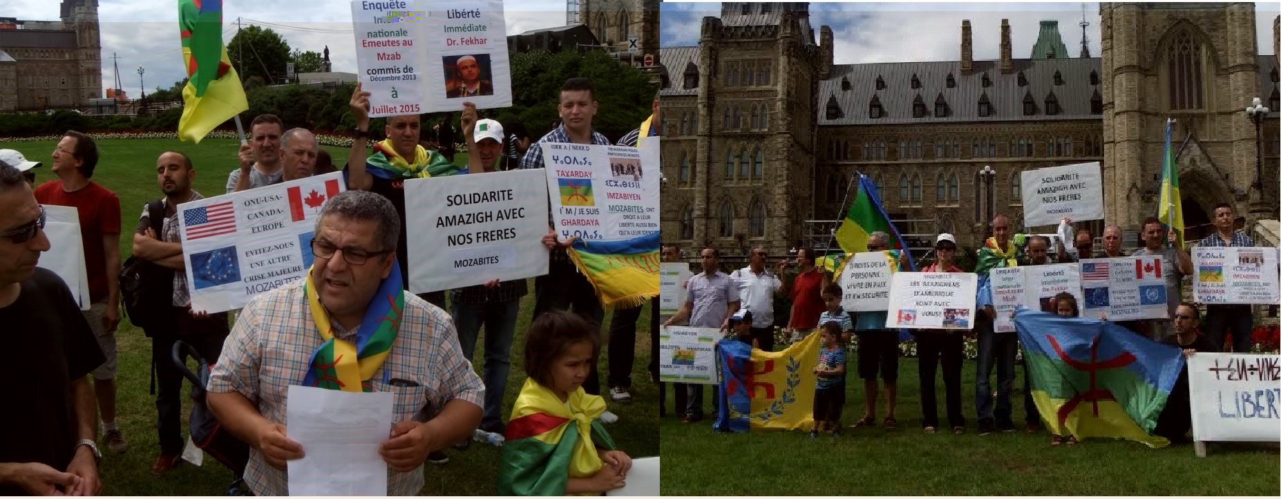 Rassemblement des Amazighs devant  la colline parlementaire à Ottawa: Halte aux violences faites au M’zab !