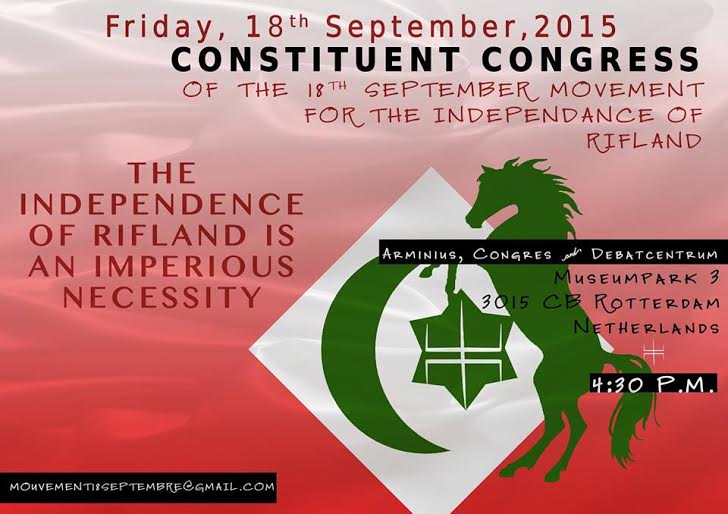 Le Mouvement 18 septembre pour l'indépendance du Rif tiendra son congrès Constitutif à Rotterdam