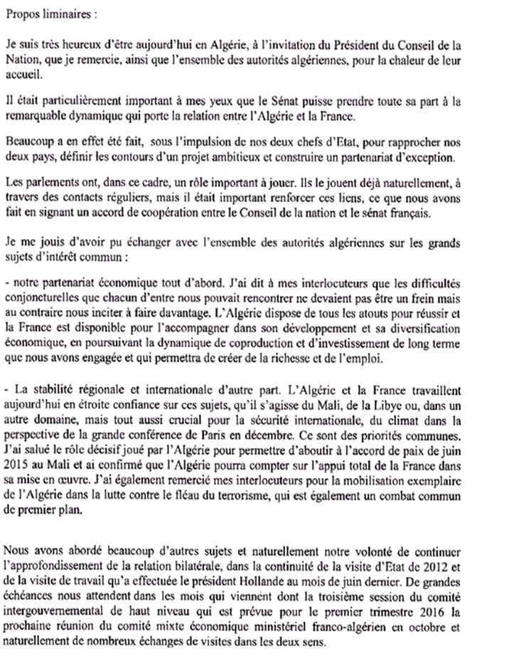 Petit manuel de langue de bois franco-algérienne à l'intention de Gérard, président du Sénat français