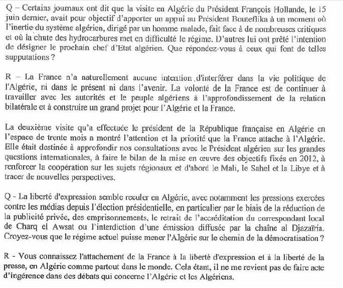 Petit manuel de langue de bois franco-algérienne à l'intention de Gérard, président du Sénat français