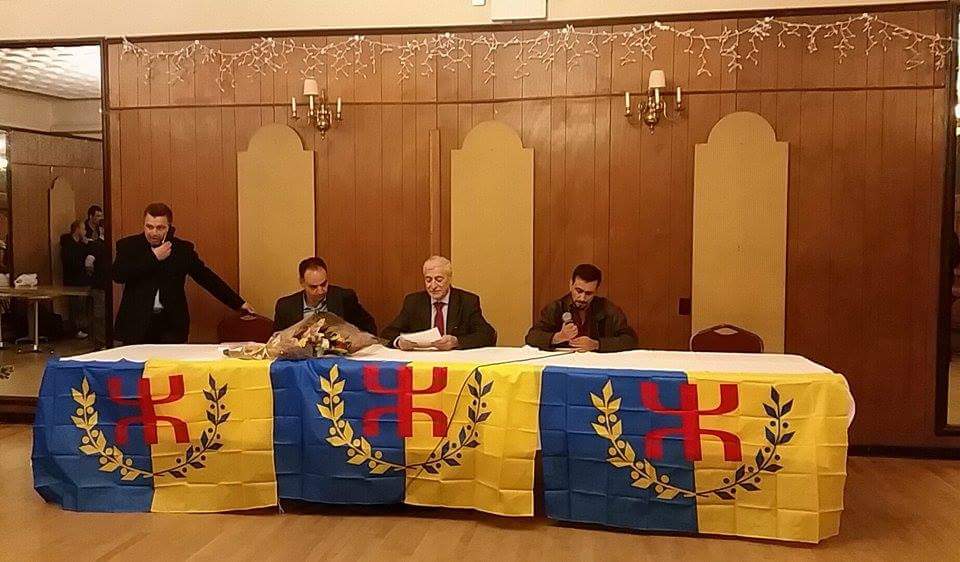 Le président Ferhat Mehenni en conférence à l'Ukrainian National Home de New York (PH/SIWEL)
