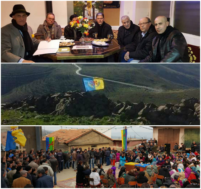 En haut, veillée funéraire à Paris; en bas, funérailles en Kabylie (PH/SIWEL)