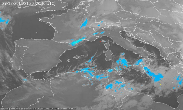 Carte météorlogique Infra-rouge du 29/12/2014 à 21h30 (PH/Meteo-Kabylie)