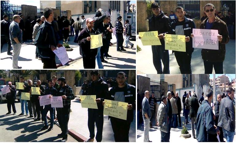 Rassemblement en cours devant le commissariat d'Iwadiyen (PH/MAK)