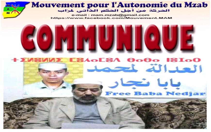 Le MAM tire la sonnette d’alarme sur l'état de santé du détenu mozabite Mohamed Baba Nedjar 